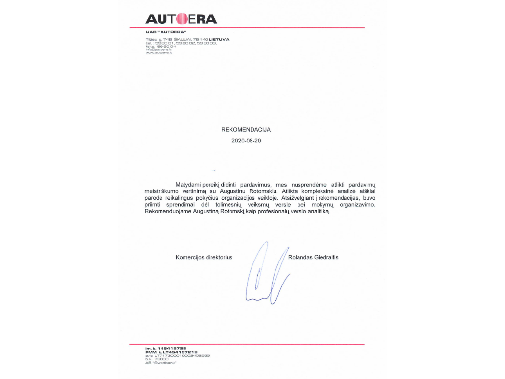 Autoera rekomendacija